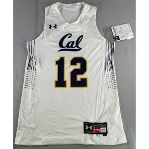 Under Armour Cal 12 Basketball Jersey SM White Racerback Sleeveless NWT
